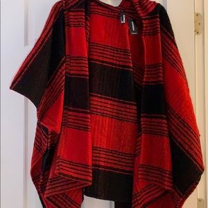 Express Red/Black Poncho